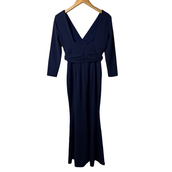 Dress The Population Carmen Dress Blue Size Small Curve Hugging Trumpet Gown - Picture 6 of 12